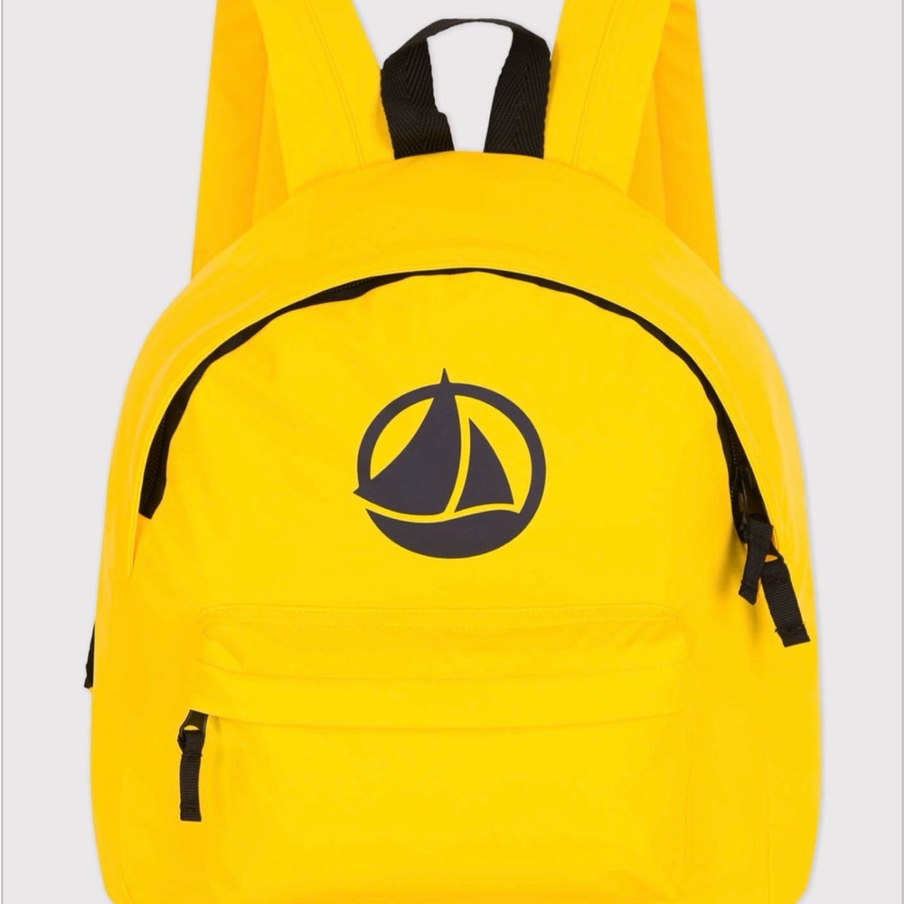 Petit Bateau Iconic Yellow Waterproof Backpack with Black Trim